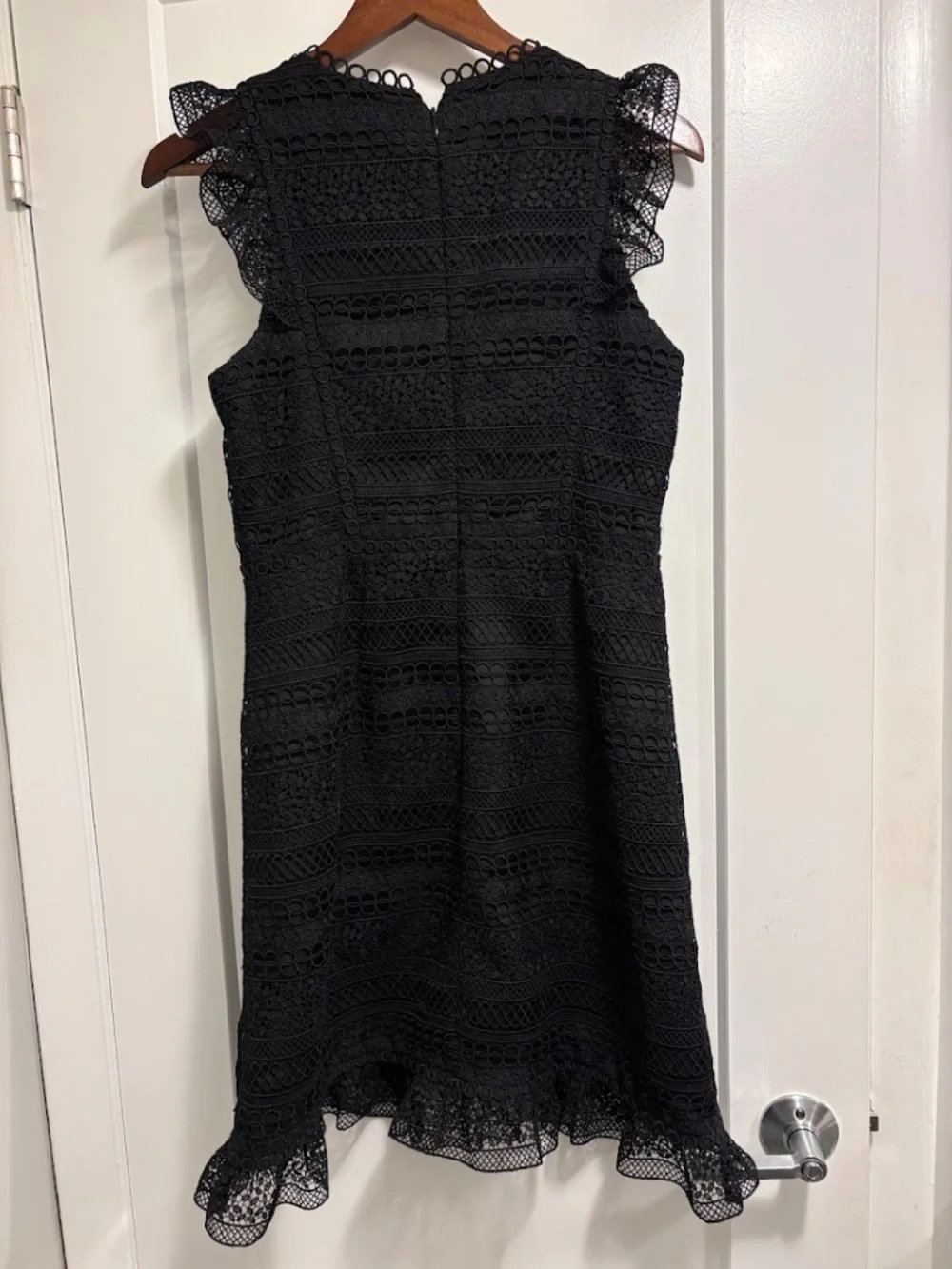 J.Crew Cap-Sleeve Ruffle Dress in Mixed Lace